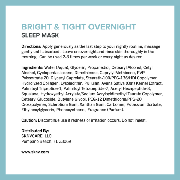 sknvcare Bright Tight ingredients image