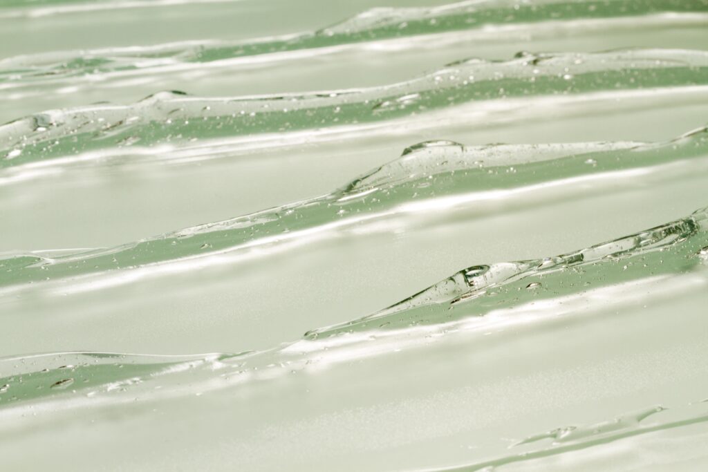 green hydroalcoholic gel close up