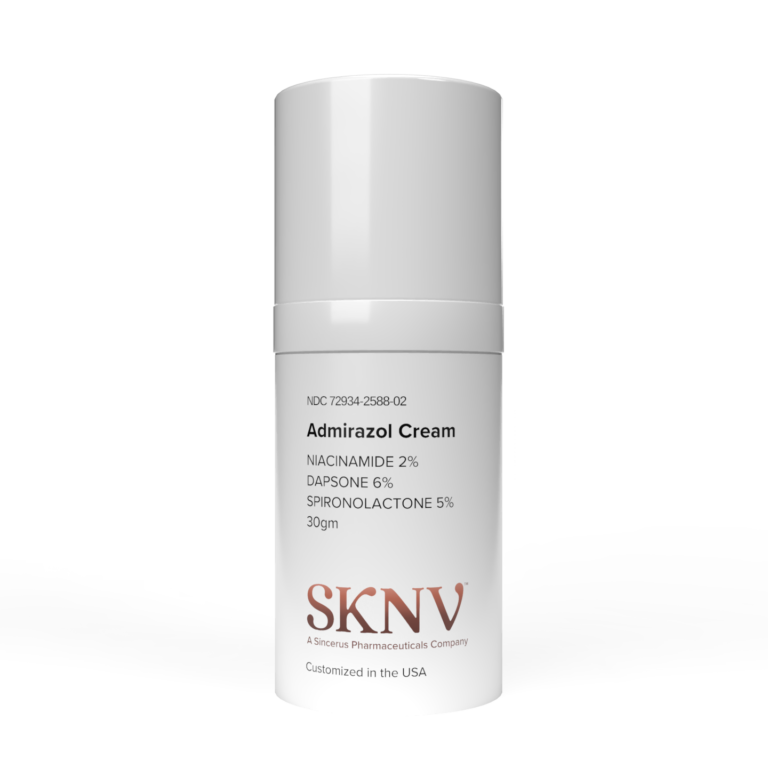 Admirazol Cream 30ml airless pump – Dapsone 6% Niacinamide 2% Spironolactone 5% compounded by SKNV Pharmacy