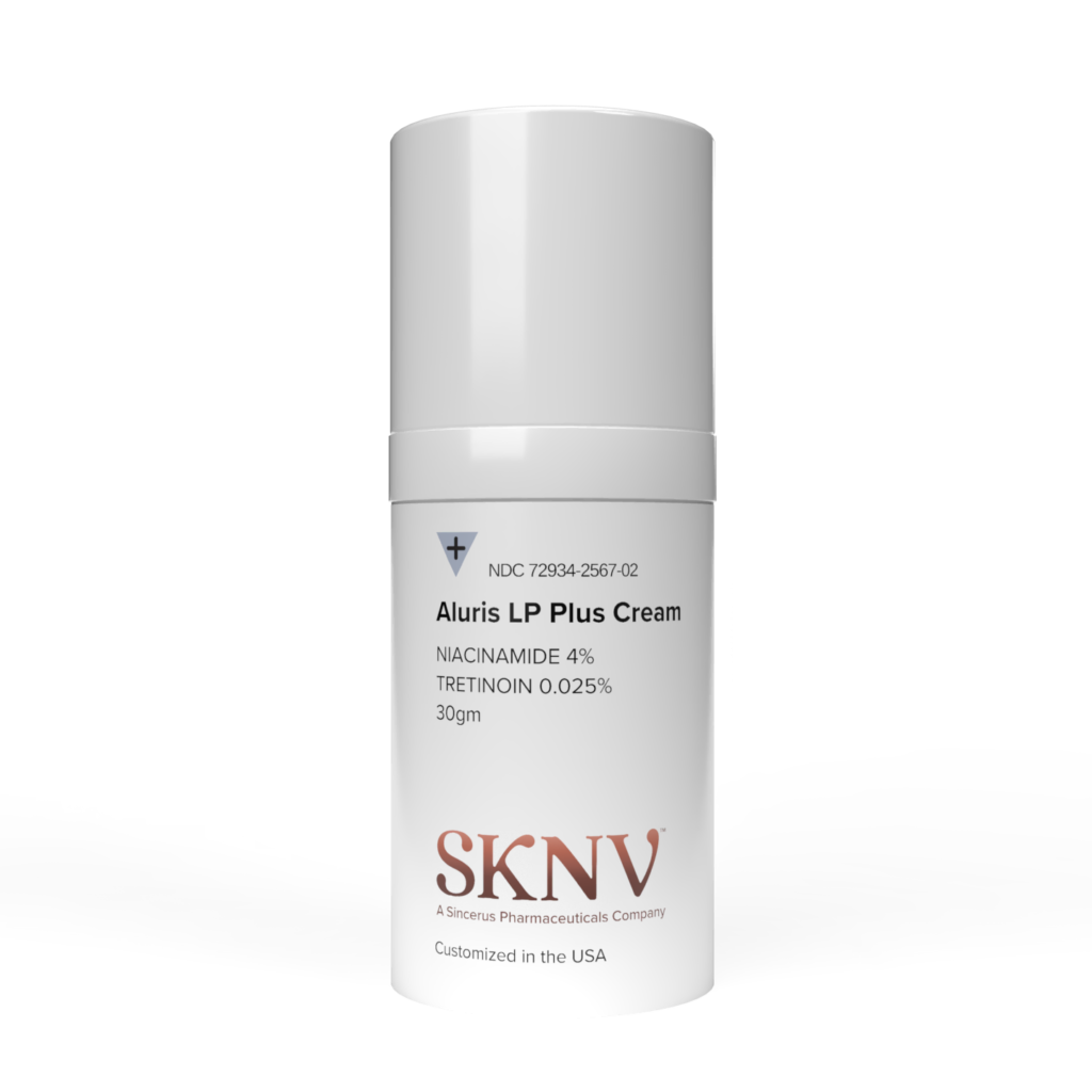 Aluris LP Plus Cream 30g airless pump – Niacinamide 4% Tretinoin 0.025% compounded by SKNV Pharmacy