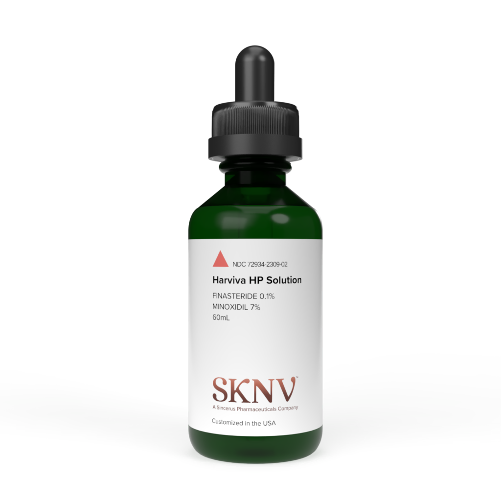 Harviva HP Solution 60ml glass bottle – Finasteride 0.1% Minoxidil 7% compounded by SKNV Pharmacy