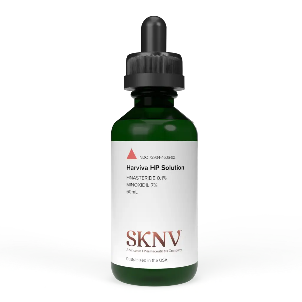 Harviva HP Solution 60ml glass bottle – Finasteride 0.1% Minoxidil 7% compounded by SKNV Pharmacy