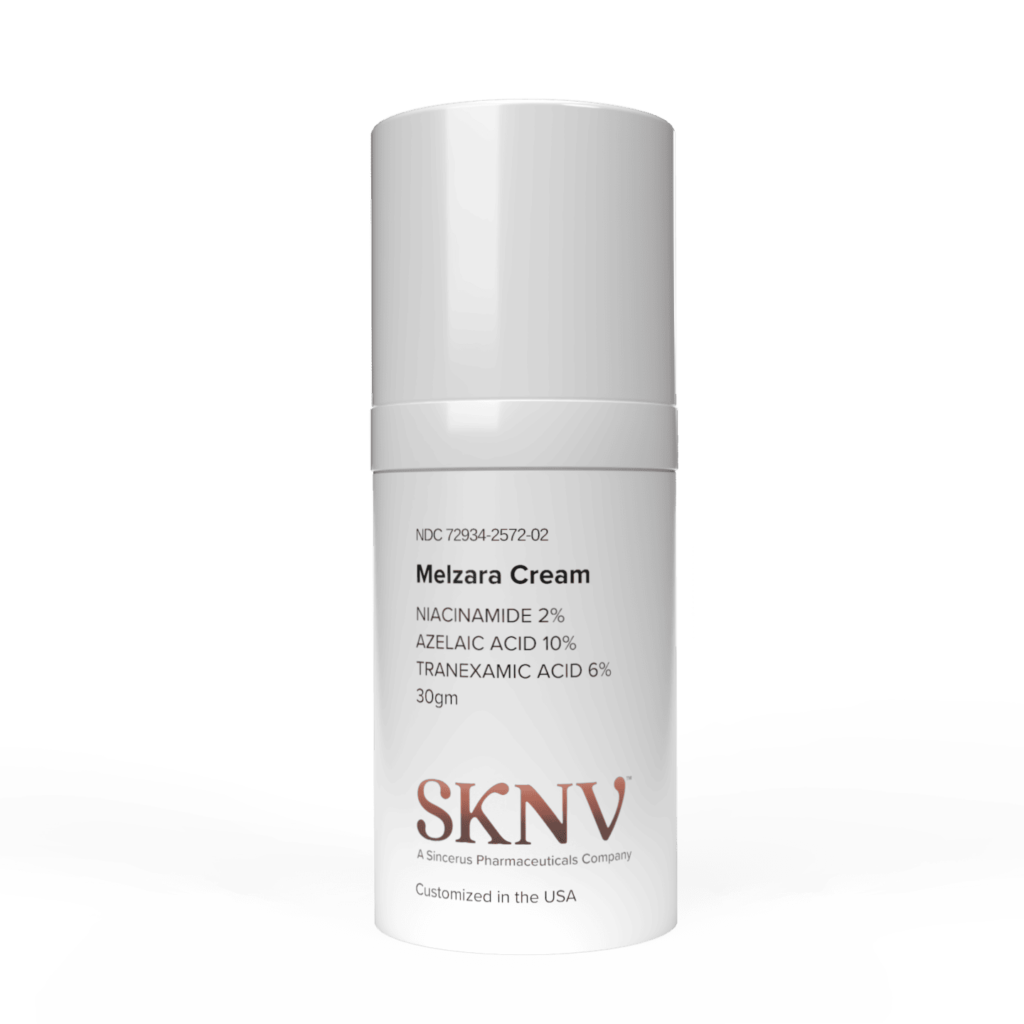 Melzara Cream 30g airless pump – Azelaic Acid 10% Niacinamide 2% Tranexamic Acid 6% compounded by SKNV Pharmacy